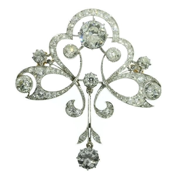 Broche Or Jaune Avec Perle Grise Art Nouveau - Belle Époque France - Pièce De Collection